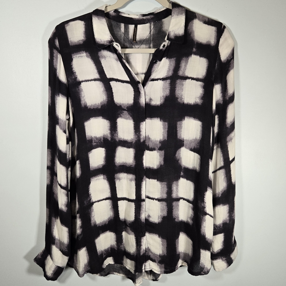 Soya Concept Soft Viscose Long Sleeve Button‎ Down Shirt Size Small